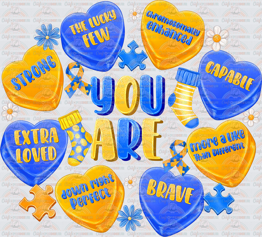 002_Causes_Down Syndrome_Awareness_Blue and Yellow_March Causes_Chromosomes_You Are Extra Loved