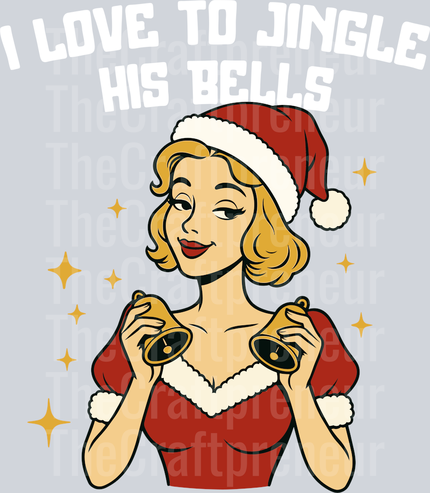 (Couples Set!) Jingle His Bells (White) DTF Transfer