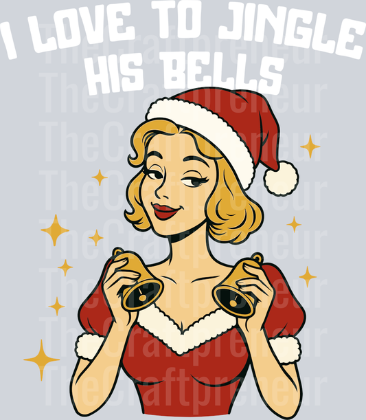 (Couples Set!) Jingle His Bells (White) DTF Transfer