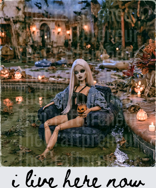 Halloween_Ratchet Barbie_Witchy_Zombie_Living Dead Girl_I Live Here Now_Pool_Hurricane_Spooky Season_Black