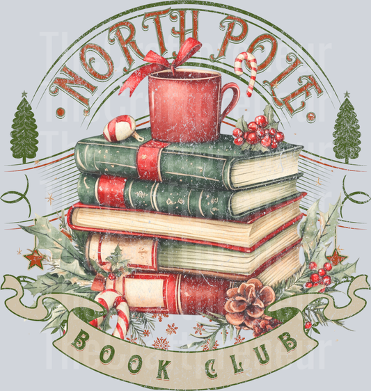 North Pole Book Club Stack DTF Transfer