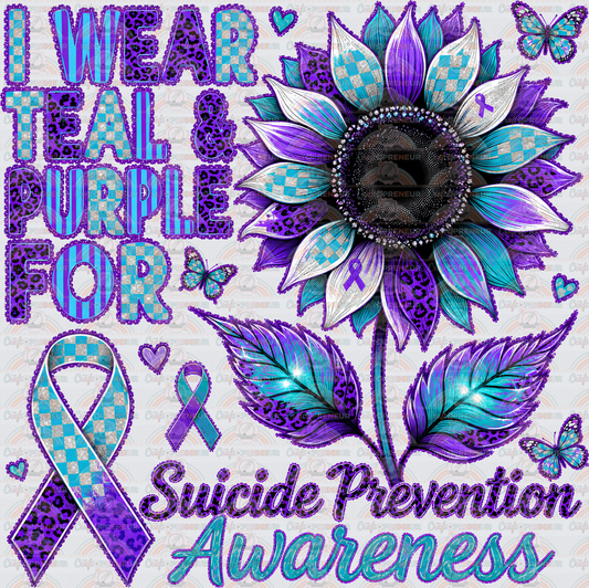 002_Causes_Suicide Prevention_Mental Health Awareness_Sunflwoer_I Wear Tean and Purple_Septhember Causes