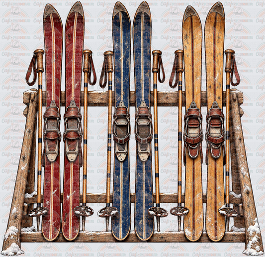 Hobbies_Skiing_Ski Resort_Preppy_Vintage_Unsiex_Ski Lodge_Ski Rack