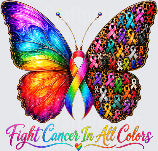 Causes_Cancer_Awareness_Fight Cancer in All Colors_Ribbons_All Cancer_Butterfly