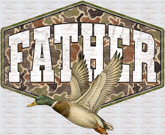 002_Family_Name Set_Dad_Father_Fathers Day_Camo_Hunting_Mallard_Ducks_Badge_FATHER