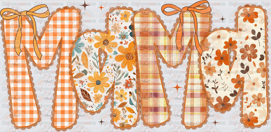002_Family_Name Set_Fall_Autumn_Gingham_Coquette Bow_Preppy_Cottage Core_Mama