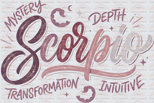 002_Zodiac_Astrology_Astrological Signs_Script_Typography_Watercolor_SCORPION
