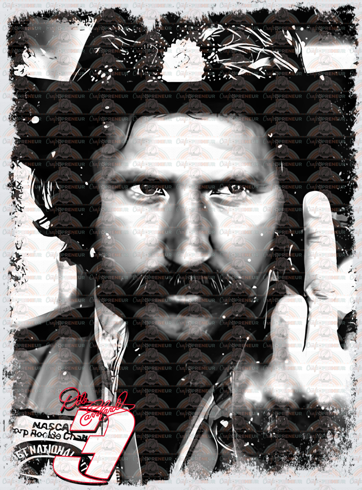 Racing_Nascar_Dale Earnhardt Sr_Middle Finger_Distressed_Solid