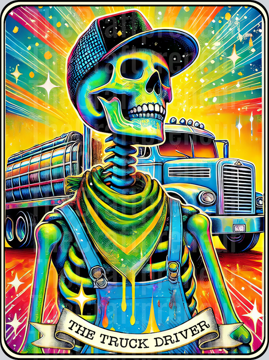 The Truck Driver Tarot Card DTF Transfer