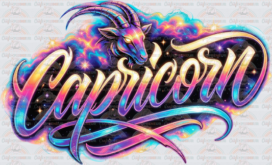 002_Zodiac_Astrology_Neon_Astrological Signs_Celestial_Capricorn
