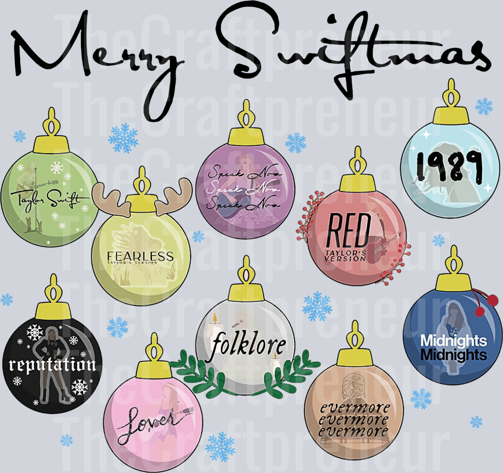 TS Merry Swiftmas Ornaments DTF Transfer