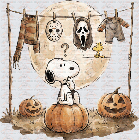 Halloween_Horror_Snoopy_Clothesline_Watercolor_The Peanuts_Spooky Season