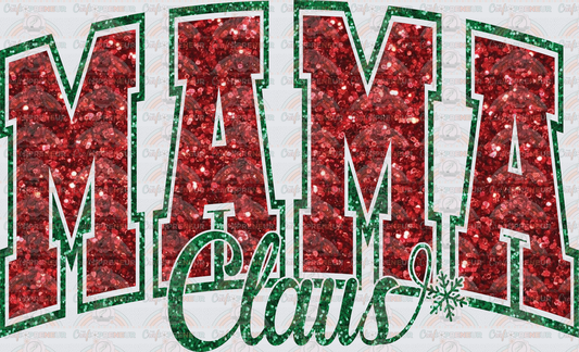 002_XMAS_Varsity_Faux Sequin_Typography_Family_Name Set_Mama