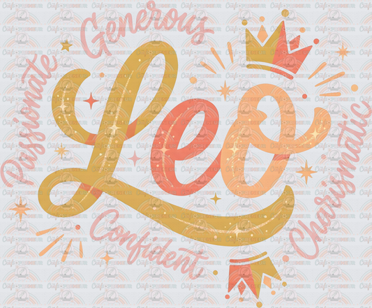 002_Zodiac_Astrology_Astrological Signs_Script_Typography_Watercolor_LEO