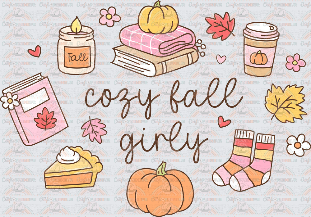Fall_Preppy_Icons_Cozy Fall Girly_Pie_Books_Coffee_Leaves_Candles