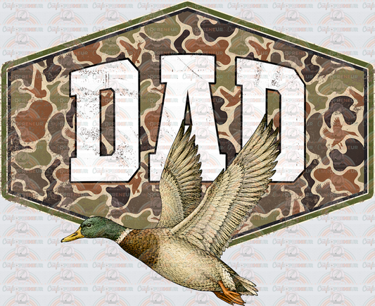 002_Family_Name Set_Dad_Father_Fathers Day_Camo_Hunting_Mallard_Ducks_Badge_DAD