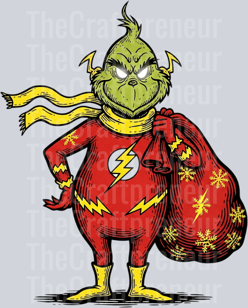 The Flash & The Grinch Superhero DTF Transfer