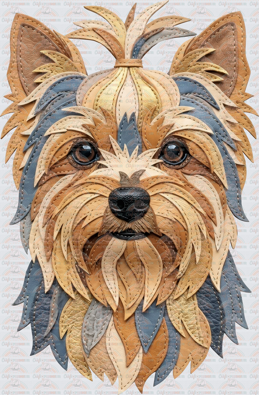 002_Dogs_Breeds_Faux Leather_Faux Embroidery_Hyperrealistic_Yorkie_Yorkshire Terrier