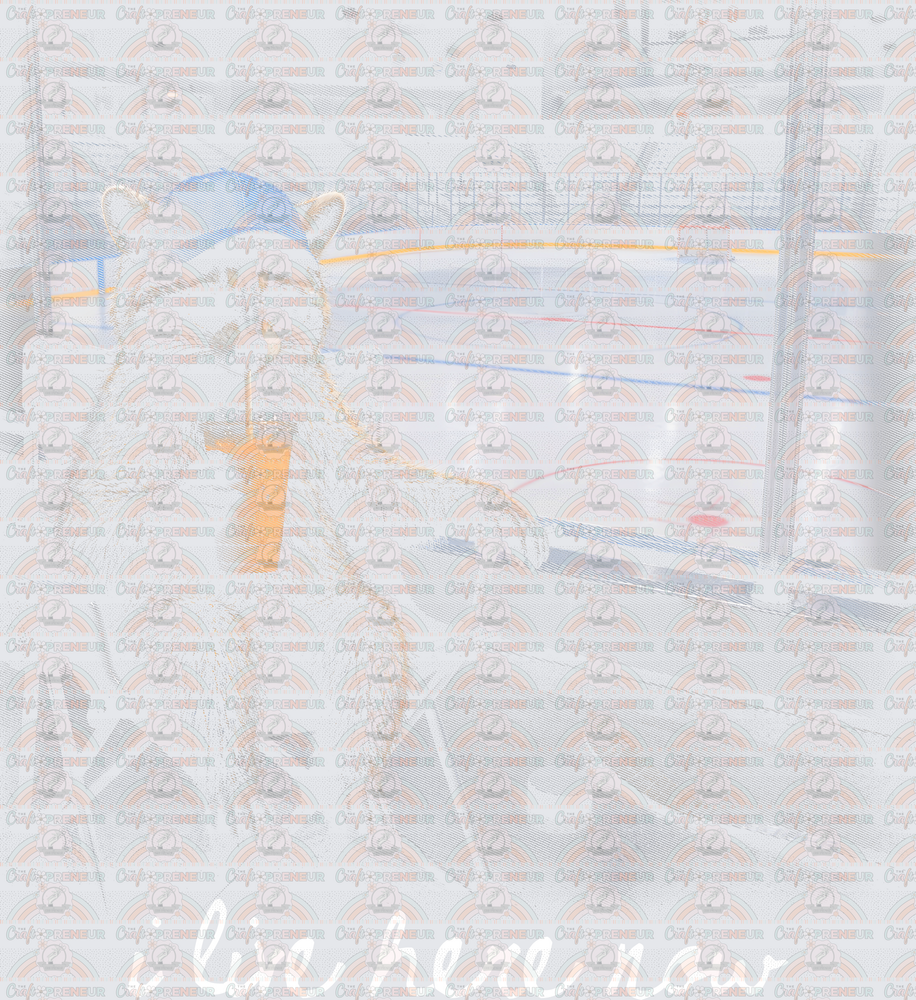 Sports_Hockey_Raccoon_Hockey Mom_Ice Rink_I Live Here Now_Halftone_Iced Coffee