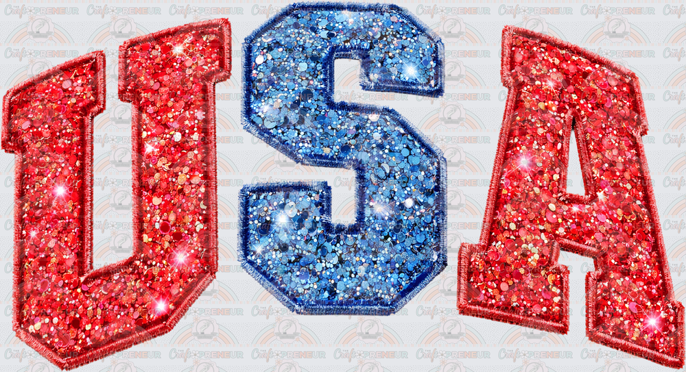 USA_4th of July_Faux Embroidery_Faux Glitter_Varsity_SVGix