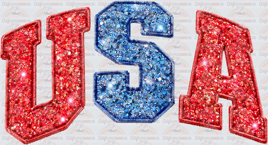 USA_4th of July_Faux Embroidery_Faux Glitter_Varsity_SVGix