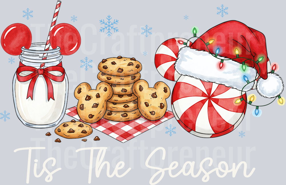 Tis the Season for Magical Milk & Cookies DTF Transfer (White)