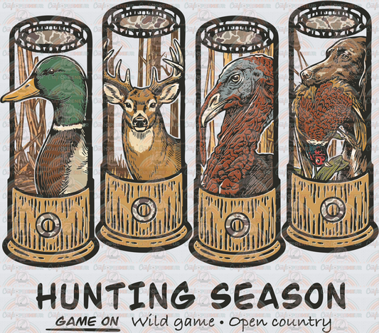 001_Hobbies_Hunting_Hunting Season_Mallard_Buck_Turkey_Pheasant_Chocolate Labrador Retriever_Bullets_Dark_Front
