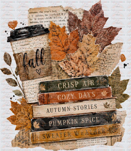 Books_Fall_Scrapbook_Faux Paper_Coffee_Book Stack_Vision Board