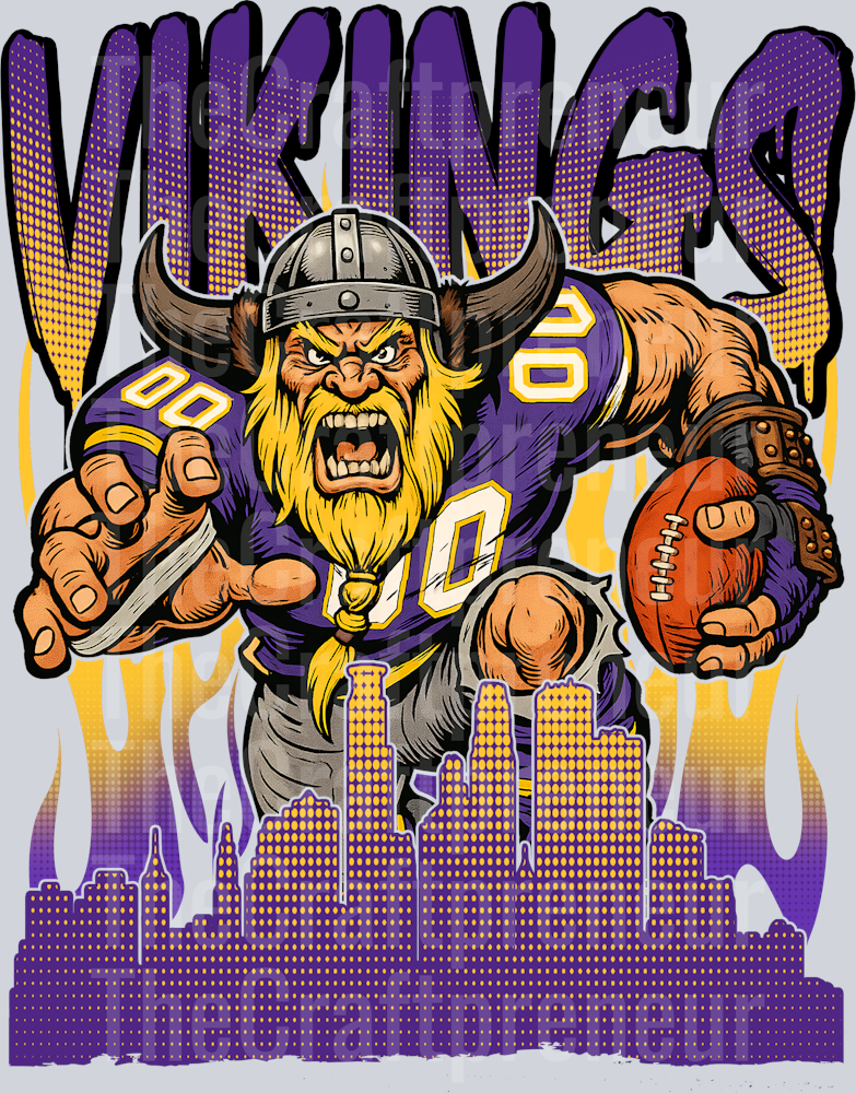 Vikings Drip Skyline DTF Transfer