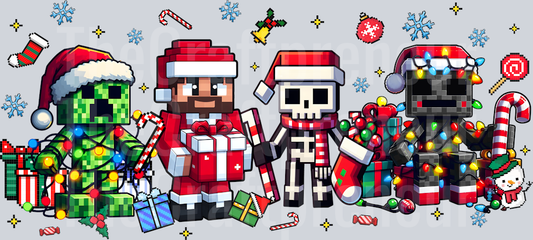 Minecraft for Christmas x4 DTF Transfer