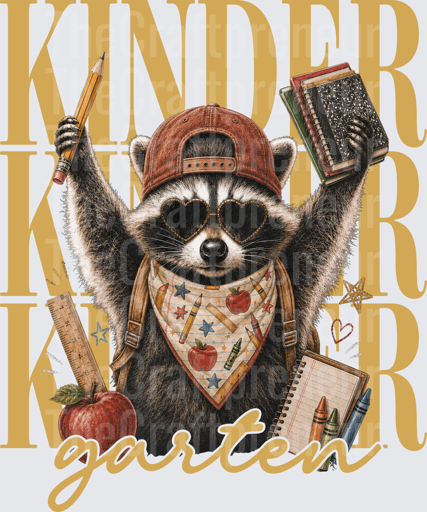 002_School_B2S_Back to School_Raccoon_Grades_Stack_Kindergarten