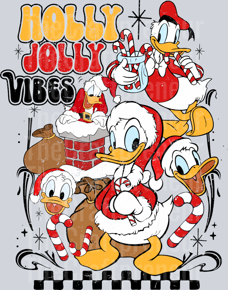 Mr. Duck Christmas Stay Merry Front & Back (Back) DTF Transfer
