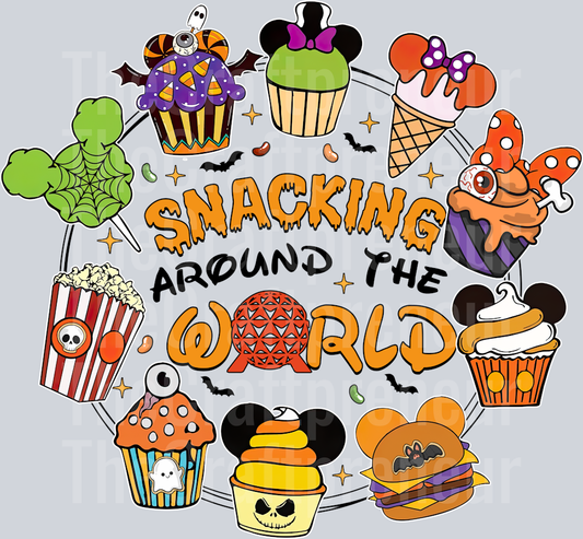 Snackin' Around the World Icons DTF Transfer
