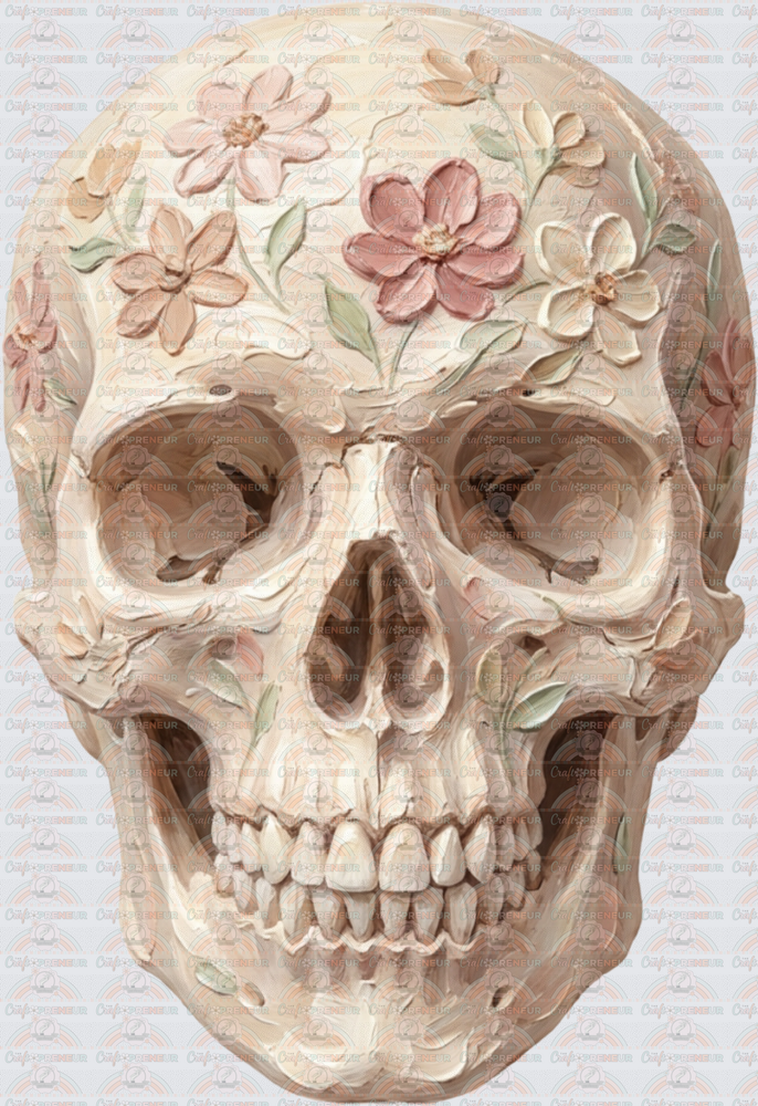 Witchy_Skull_Boho_Faux Paint_Light_Skeleton_Gothic