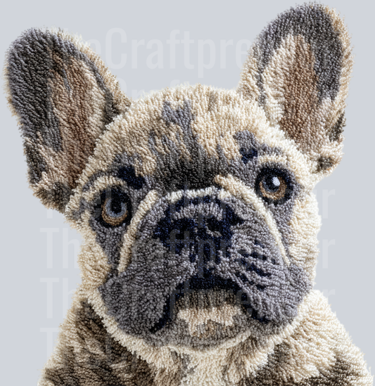 French Bulldog Frenchie Latch Hook Dog DTF Transfer