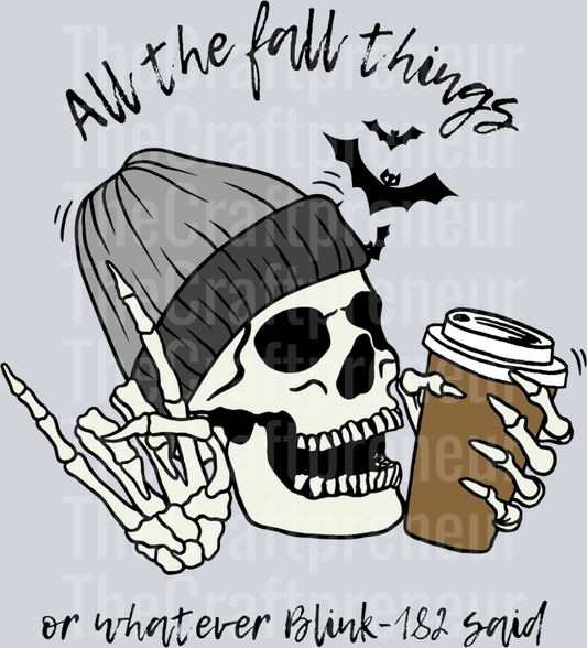 All the Fall Things Blink 182 Skellie DTF Transfer
