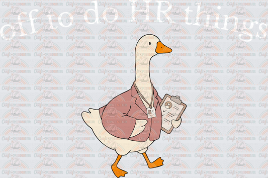 Jobs_HR_Human Resources_Goose_Off to Do HR Things_Clipboard_White