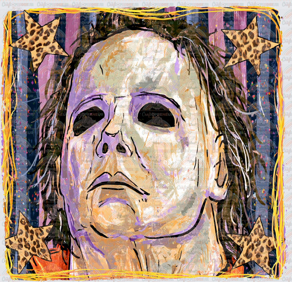 Halloween_Horror_Michael Myers_Brush Stroke_Preppy_Cheetah Stars