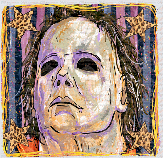 Halloween_Horror_Michael Myers_Brush Stroke_Preppy_Cheetah Stars