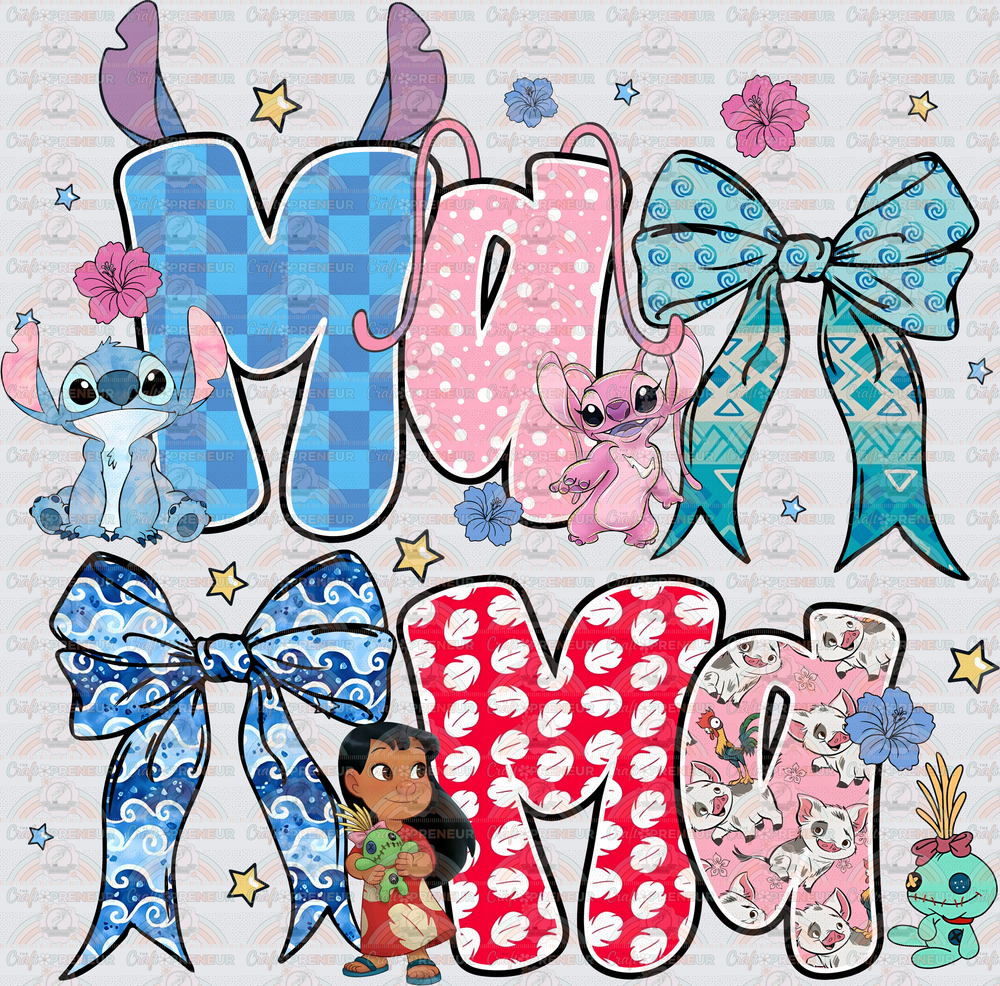 Disney_Lilo and Stitch_Mama_Character Letters_Coquette Bow