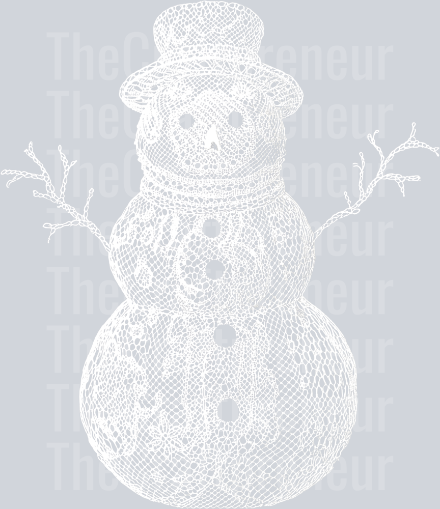 Lace Snowman Winter DTF Transfer