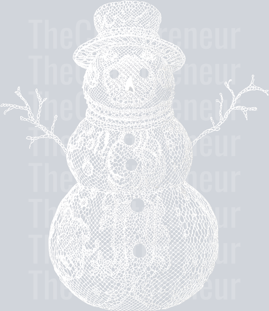 Lace Snowman Winter DTF Transfer