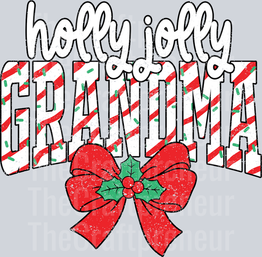 Christmas Tree Cake Holly Jolly Grandma DTF Transfer