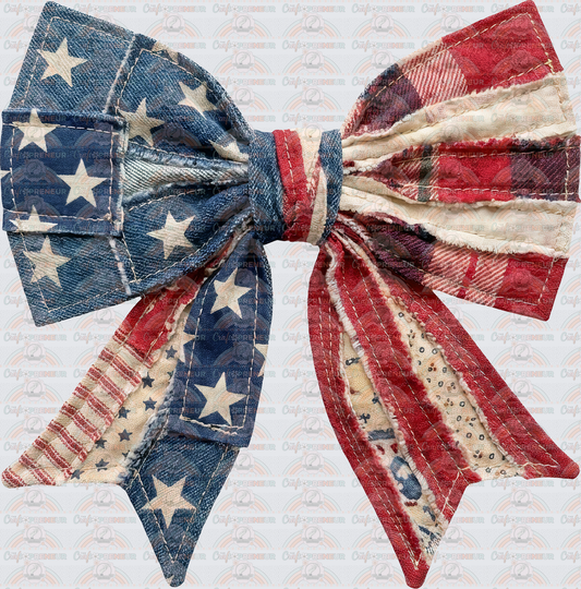 USA_Patchwork_Bow_4th of July_Coquette Bow_Flag