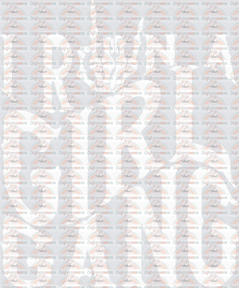 001_Mama_Girl Mom_I Run a Girl Gang_Matching Set_Skeleton_Wavy Text_White_Back