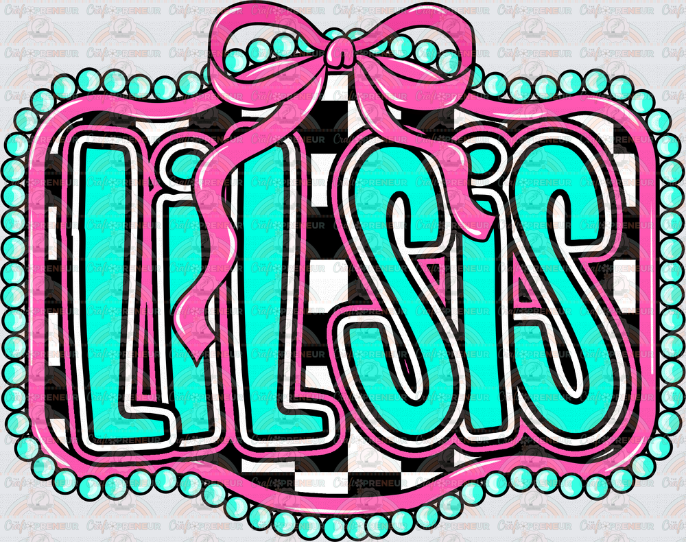 002_Family_Siblings_Sisters_Sister_Coquette Bow_Checkered_Lil Sis_Little Sister