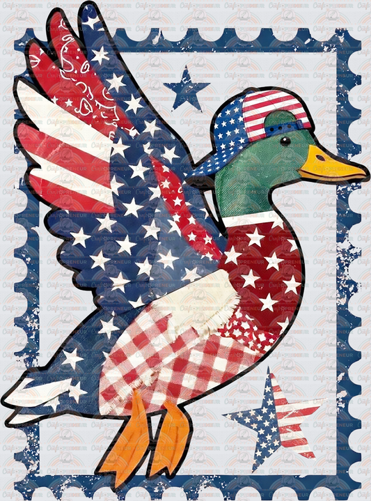 USA_4th of July_Youth_Mallard_Duck_Hunting_Postage Stamp_SVGix