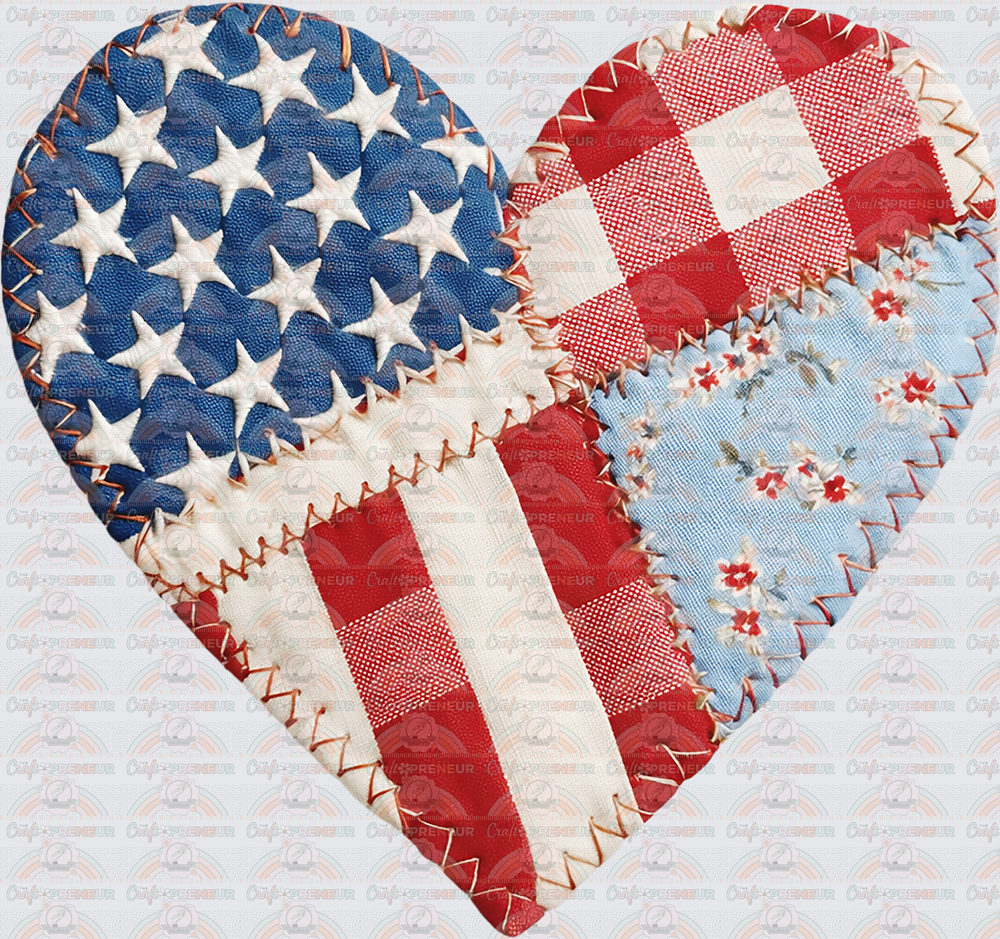 USA_4th of July_Summer_Heart_Patchwork_Quilt_Flag_SVGix