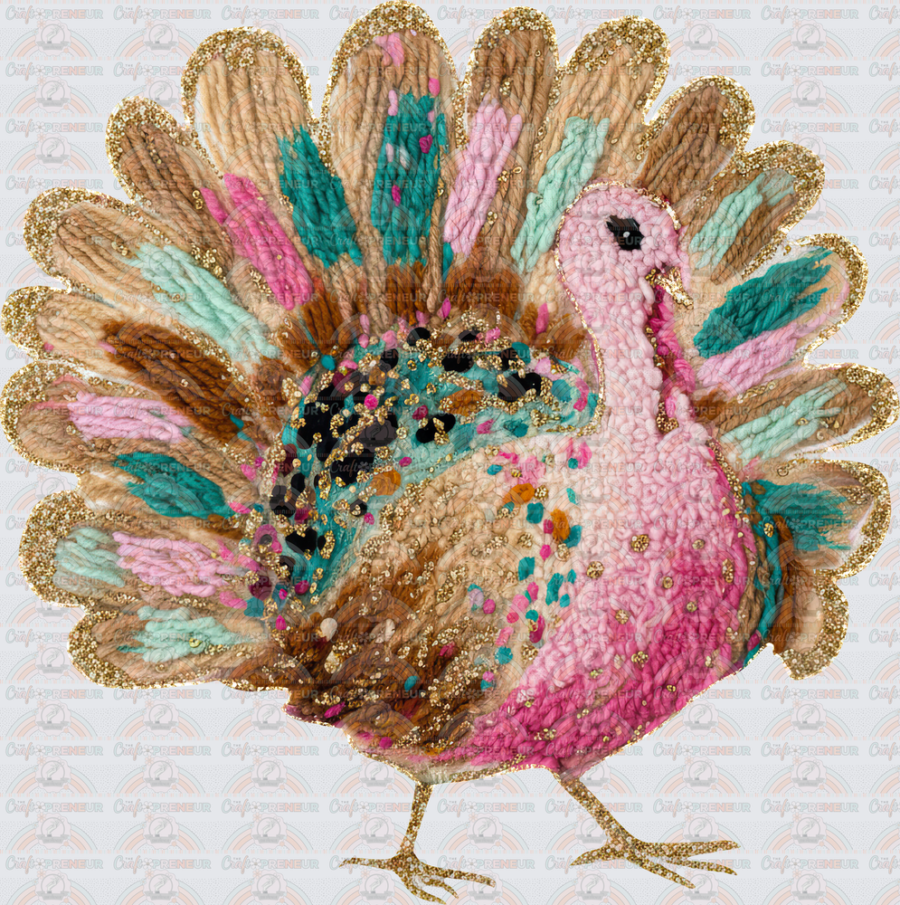 Fall_Thanksgiving_Turkey_Brush Stroke_Preppy_Faux Glitter_Girly_Faux Paint