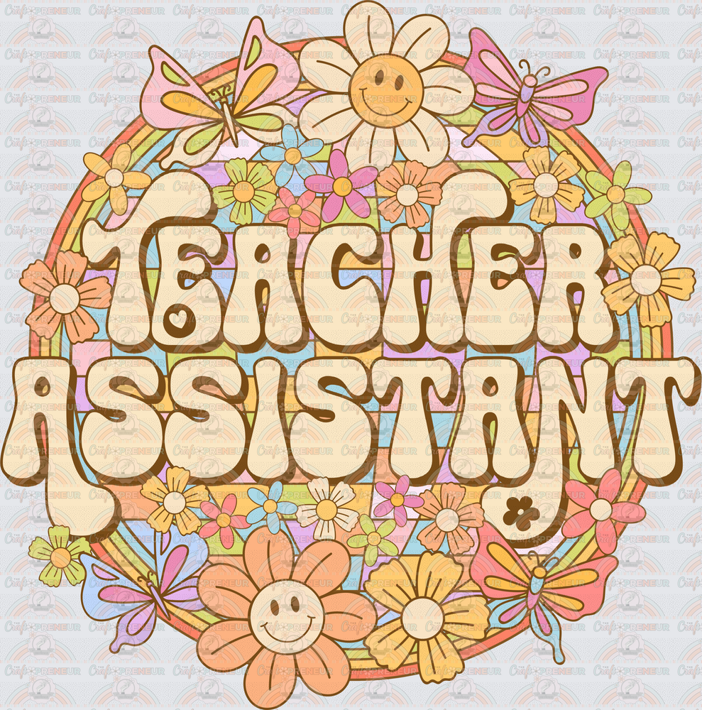 School_Jobs_Teacher Assistant_Groovy_Florals_Disco Ball_Pastels_REtro